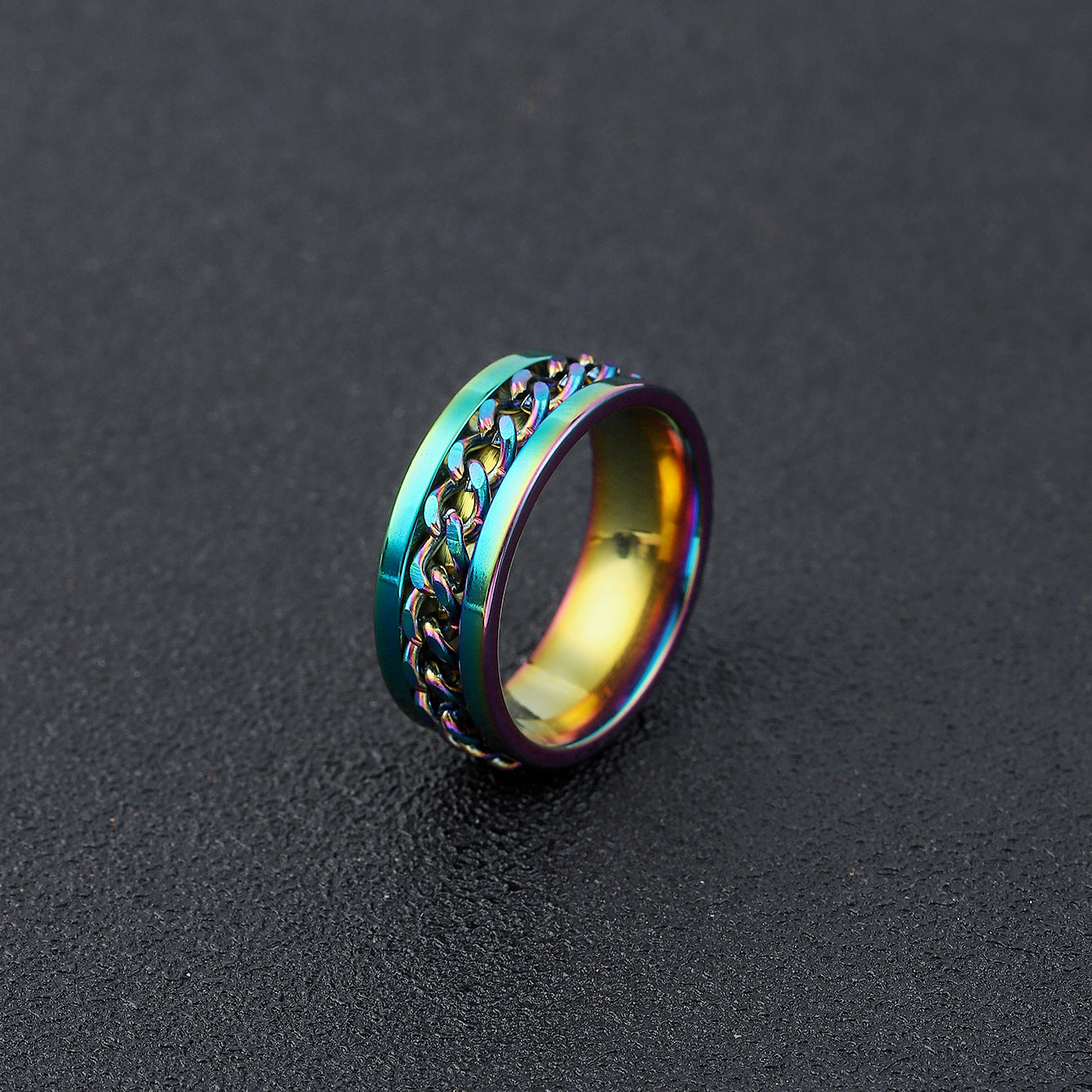 Ring for Opening Bottles And Beer, Rotatable Decompression Ring for Men, Rotatable Chain, Titanium Steel Ring, Stainless Steel Jewelry for Women
