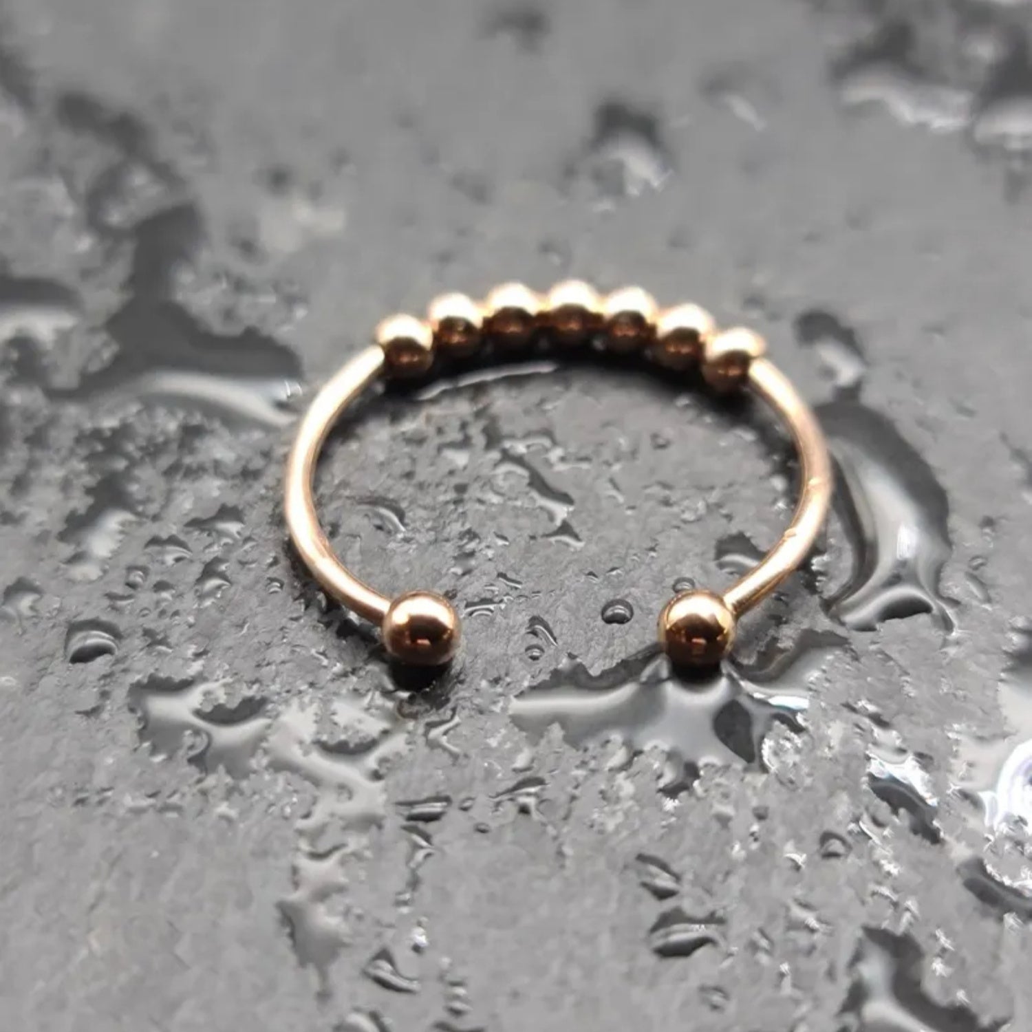 1pc Vintage-Inspired Stainless Steel Ring with Rotatable Bead Opening - Adjustable, Durable, and Stylish for Daily Wear or Parties, Party Accessory | Vintageinspired Ring | Durable Ring