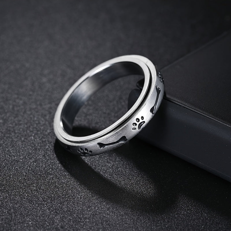 Popular new jewelry 304 Stainless Steel 4mm wide rotatable decompression ring