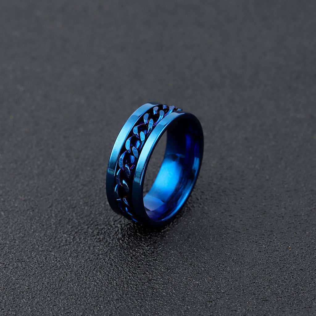 Ring for Opening Bottles And Beer, Rotatable Decompression Ring for Men, Rotatable Chain, Titanium Steel Ring, Stainless Steel Jewelry for Women