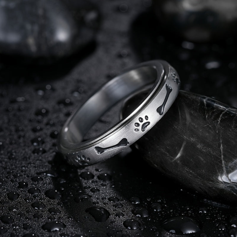 Popular new jewelry 304 Stainless Steel 4mm wide rotatable decompression ring