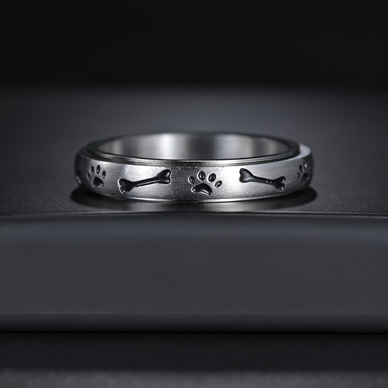 Popular new jewelry 304 Stainless Steel 4mm wide rotatable decompression ring