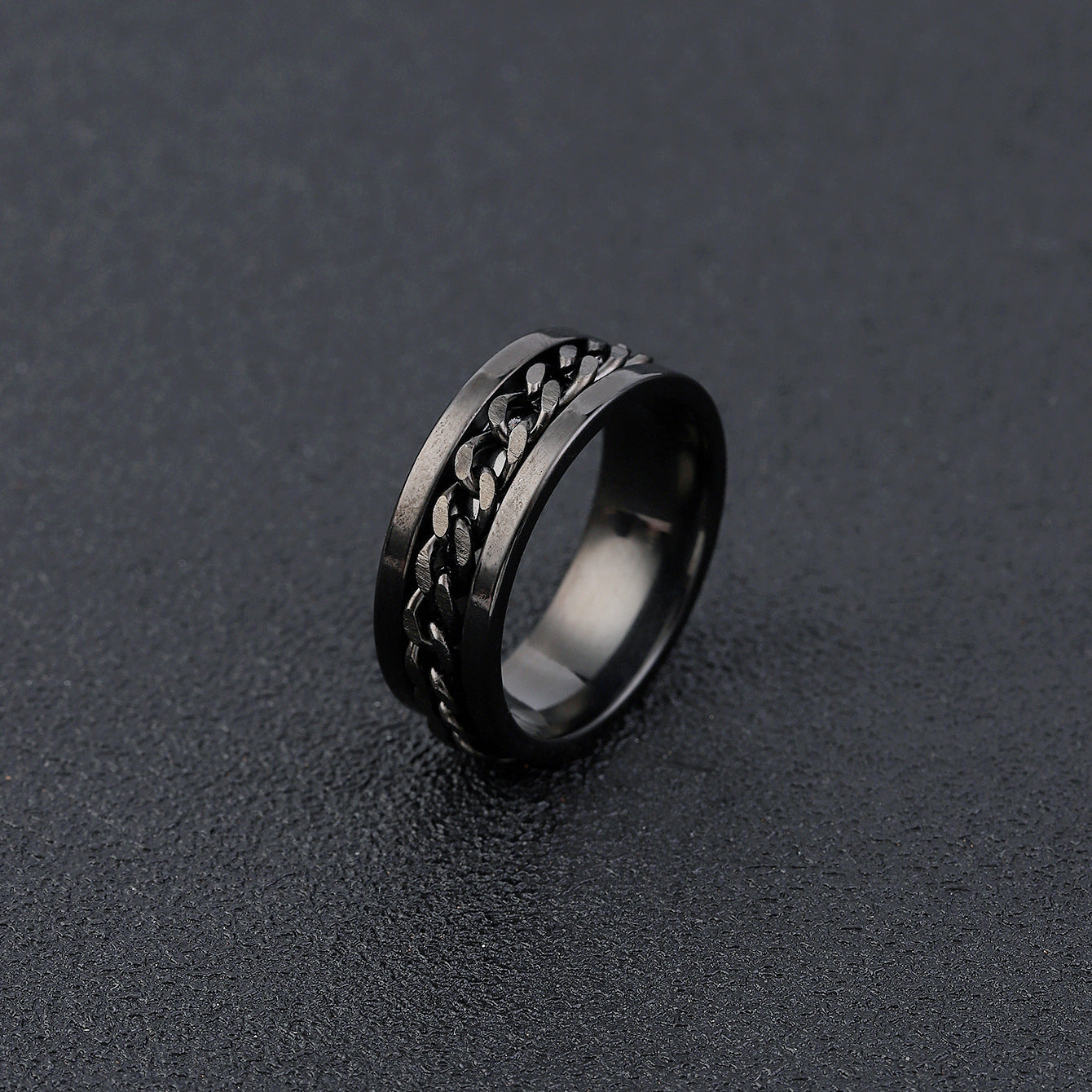 Ring for Opening Bottles And Beer, Rotatable Decompression Ring for Men, Rotatable Chain, Titanium Steel Ring, Stainless Steel Jewelry for Women
