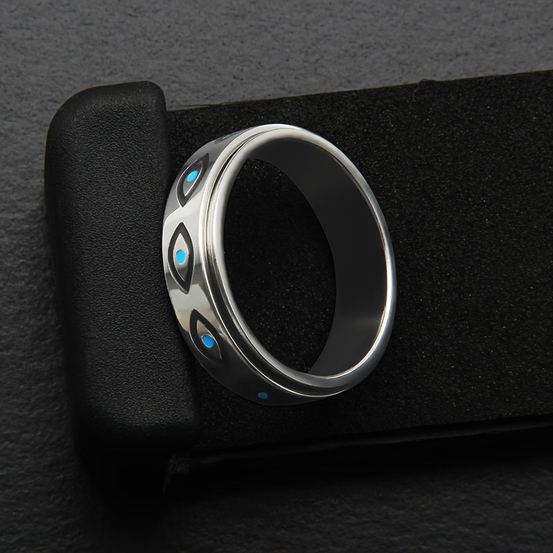 's Stainless Steel Eye Ring - Minimalist Everyday & Special Occasion Jewelry, Durable Rotating Eye Design, Perfect Halloween/Christmas/Thanksgiving Gift - Year-Round Elegant 's Jewelry, Unique Appearance, for Teenager