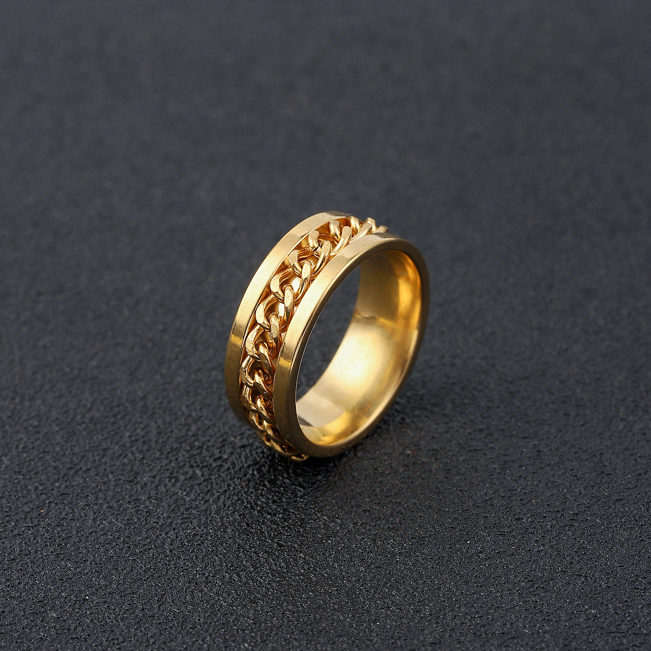 Ring for Opening Bottles And Beer, Rotatable Decompression Ring for Men, Rotatable Chain, Titanium Steel Ring, Stainless Steel Jewelry for Women