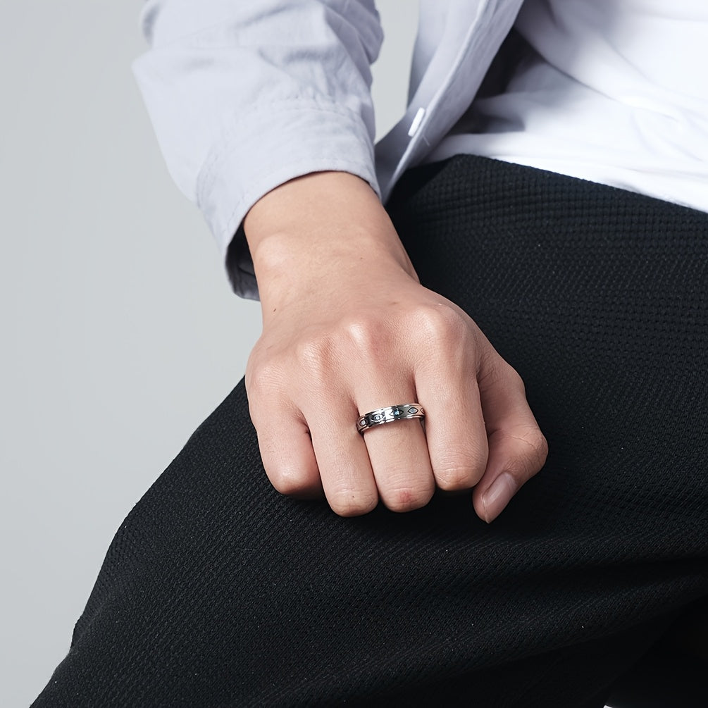 's Stainless Steel Eye Ring - Minimalist Everyday & Special Occasion Jewelry, Durable Rotating Eye Design, Perfect Halloween/Christmas/Thanksgiving Gift - Year-Round Elegant 's Jewelry, Unique Appearance, for Teenager