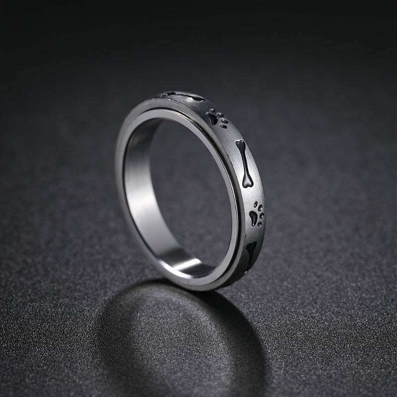 Popular new jewelry 304 Stainless Steel 4mm wide rotatable decompression ring